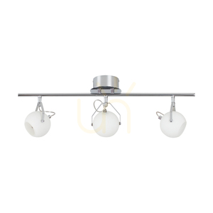 Lampa de tavan Ida, include 3 LED-uri de 2700K și 3W, corp metalic cromat/abat-jour din sticlă albă, 67,5 cm small 0