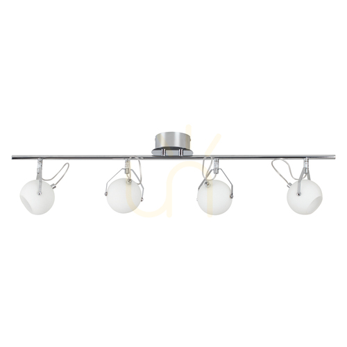 Verifica Lampa de tavan Ida, include 4 LED-uri de 2700K și 3W, metal cromat/abat-jour din sticlă albă, 93 cm