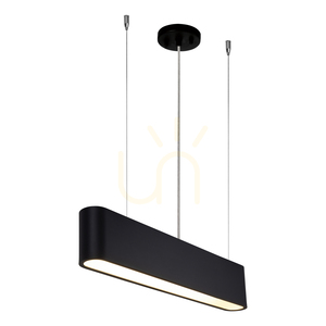 Lampa suspendată Illumina, include 1x LED 3000K 21W, metal negru/cablu din PVC transparent/abat-jour negru de 61 cm small 1