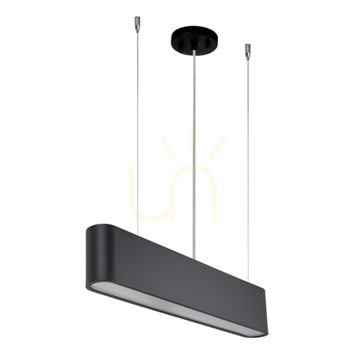 Verifica Lampa suspendată Illumina, include 1x LED 3000K 21W, metal negru/cablu din PVC transparent/abat-jour negru de 61 cm