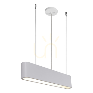 Lampa suspendată Illumina, include 1x LED 3000K 35W, metal alb/cablu din PVC transparent/abat-jour alb, 122 cm small 1