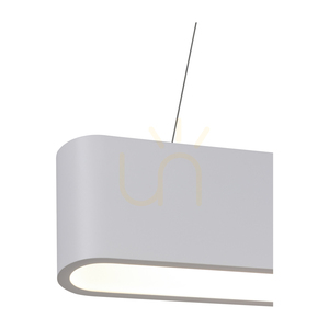 Lampa suspendată Illumina, include 1x LED 3000K 35W, metal alb/cablu din PVC transparent/abat-jour alb, 122 cm small 2