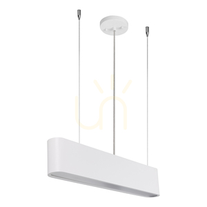 Lampa suspendată Illumina, include 1x LED 3000K 35W, metal alb/cablu din PVC transparent/abat-jour alb, 122 cm small 0