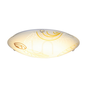 Lampa de tavan Indiana, include 1 bec LED de 2700K și 30W, corp metalic cromat/abat-jour din sticlă albă, Ø50 cm small 2