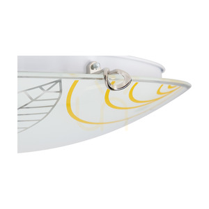 Lampa de tavan Indiana, include 1 bec LED de 2700K și 30W, corp metalic cromat/abat-jour din sticlă albă, Ø50 cm small 3