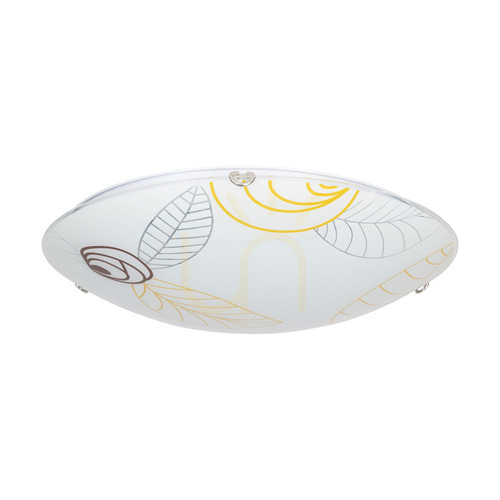 Verifica Lampa de tavan Indiana, include 1 bec LED de 2700K și 30W, corp metalic cromat/abat-jour din sticlă albă, Ø50 cm