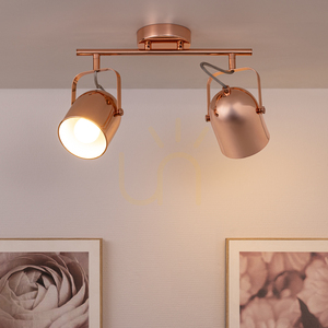 Lampa de tavan Inga, 2xE27, Max. 60 W, metal cu finisaj de cupru, 38,5 cm small 3