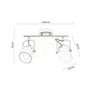 Lampa de tavan Inga, 2xE27, Max. 60 W, metal cu finisaj de cupru, 38,5 cm small 4