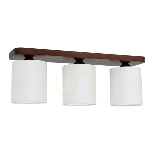 Verifica Lampa de tavan Jenta, 3xE27, Max. 25 W, lemn de fag și nuc, alb, abajur de 55 cm