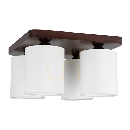 Verifica Lampa de tavan Jenta, 4xE27, Max. 25 W, lemn de fag și nuc / alb, abajur de 34 cm