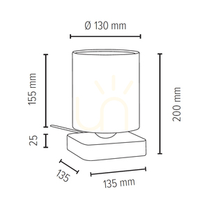Lampa de masă Jenta, 1xE27, Max. 25 W, lemn de fag și nuc, cablu din PVC negru, abajur alb, 13,5 cm small 2