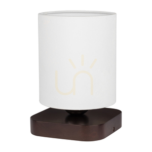 Lampa de masă Jenta, 1xE27, Max. 25 W, lemn de fag și nuc, cablu din PVC negru, abajur alb, 13,5 cm small 0