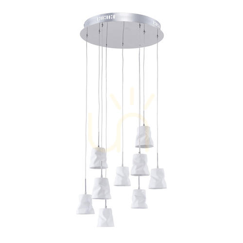 Verifica Lampa suspendată Joelle, 9xG4, Max. 20 W, metal cromat/abat-jour din ceramică albă, Ø 44 cm