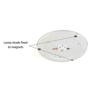Lampa de tavan Josefina, 1xLED, 2700K, 13W, metal alb/abat-jour maro, Ø28 cm small 2