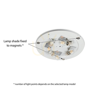 Lampa de tavan Josefina, 3xE27, Max. 25 W, metal alb/abat-jour maro, Ø 38 cm small 2