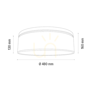 Lampa de tavan Josefina I, include 1 bec LED de 2700K și 18W, din pin vopsit în nuanță de nuc / abajur cu tapet multicolor, Ø48 cm small 3