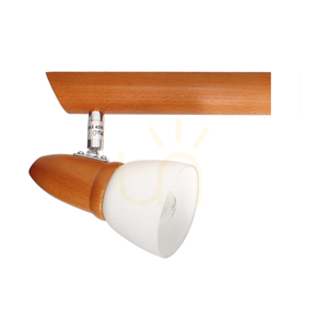 Lampa de tavan Julietta, 3xE14, Max. 40 W, lemn de fag, metal cireș/crom, abajur din sticlă albă, 52 cm small 1