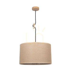 Lampă suspendată din iută, 1xE27, Max. 60 W, mesteacăn/cablu împletit negru/abat-jour din iută bej, Ø 40 cm small 0