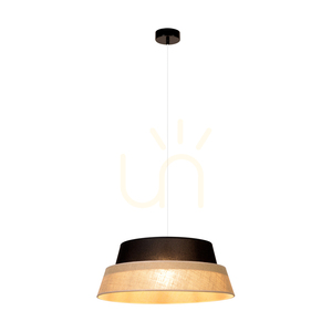 Lampă suspendată din iută, 1xE27 Max. 60 W, metal negru / cablu din PVC transparent / abajur din iută negru-bej, Ø 50 cm small 1
