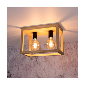 Lampa de tavan Kago, 2xE27, Max. 60 W, stejar tratat cu ulei/metal negru, 36 cm small 4