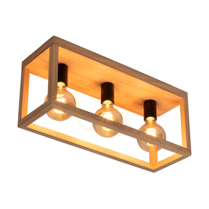 Lampa de tavan Kago, 3xE27, Max. 60 W, stejar lustruit cu ulei/metal negru, 52 cm small 2