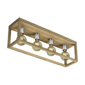 Lampa de tavan Kago, 4xE27, Max. 60 W, stejar lustruit cu ulei/metal cromat, 68 cm small 0