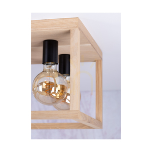 Lampa de tavan Kago, 4xE27, Max. 60 W, stejar tratat cu ulei/metal negru, 36 cm small 2