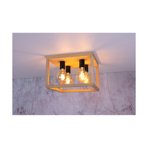 Lampa de tavan Kago, 4xE27, Max. 60 W, stejar tratat cu ulei/metal negru, 36 cm small 5