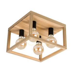 Lampa de tavan Kago, 4xE27, Max. 60 W, stejar tratat cu ulei/metal negru, 36 cm small 0