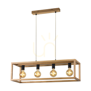 Lampă suspendată Spot Light KAGO 61590474, stejar uleiat și negru, 4 × E27, 90 cm small 1