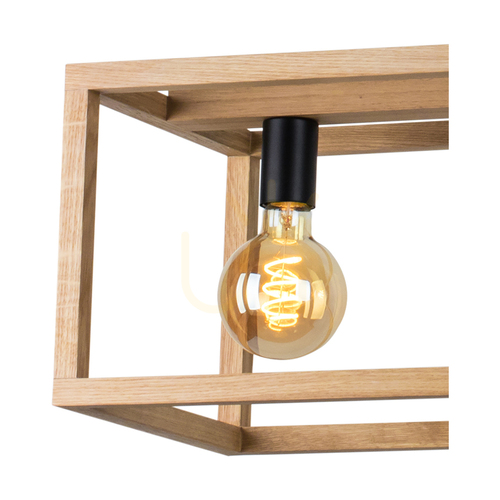 Verifica Lampă suspendată Spot Light KAGO 61590474, stejar uleiat și negru, 4 × E27, 90 cm