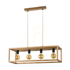 Lampă suspendată Spot Light KAGO 61590474, stejar uleiat și negru, 4 × E27, 90 cm small 0