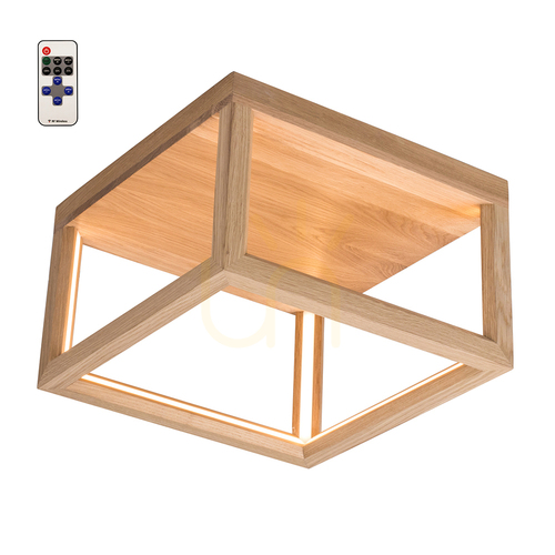 Verifica Lampa de tavan cu LED Kago, 1xLED, 3000K, 27W, stejar uleiat, cu telecomandă, 35,5 cm