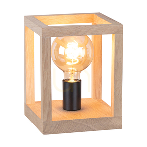 Lampa de masă Kago, 1xE27, Max. 60 W, stejar uleiat/metal negru/cablu împletit negru, 20 cm small 1
