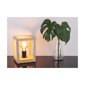 Lampa de masă Kago, 1xE27, Max. 60 W, stejar uleiat/metal negru/cablu împletit negru, 20 cm small 2