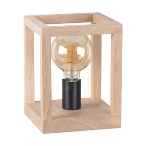 Lampa de masă Kago, 1xE27, Max. 60 W, stejar uleiat/metal negru/cablu împletit negru, 20 cm small 0