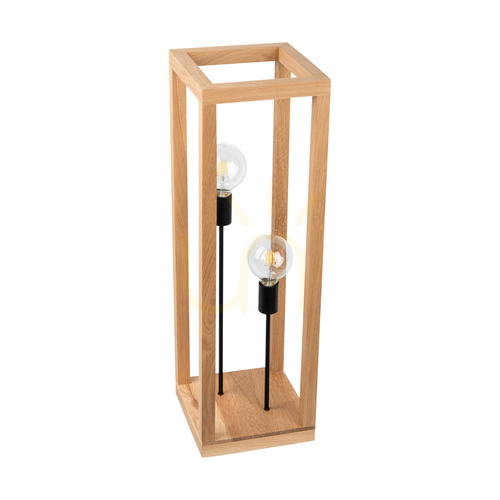 Verifica Lampa de podea Kago 2xE27 Max. 60 W, stejar uleiat/metal negru/cablu împletit negru, 25 cm