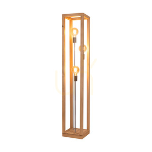Lampa de podea Kago, 3xE27, Max. 60 W, stejar uleiat/metal cromat/cablu împletit negru, 25 cm small 1