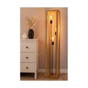 Lampa de podea Kago, 3xE27, Max. 60 W, stejar uleiat/metal negru/cablu împletit negru, 25 cm small 3