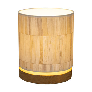 Lampa de masă Kairo, 1xE27, Max. 25 W, pin vopsit în maro, maro/negru, cablu din PVC/multicolor, abajur din tapet, Ø 15 cm small 1
