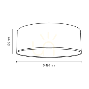 Lampa de tavan Kairo, include 1 bec LED de 2700K și 30W, metal alb/abajur din tapet multicolor, Ø48 cm small 2