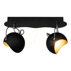 Lampa de tavan Kana, 2xG9, Max. 28 W, metal negru/auriu, 30 cm small 1