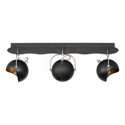 Verifica Lampa de tavan Kana, 3xG9, Max. 28 W, metal negru/auriu, 51 cm