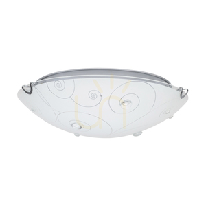 Lampa de tavan Kansas, include 1 bec LED de 2700K și 18W, corp metalic cromat/abat-jour din sticlă albă, Ø40 cm small 1