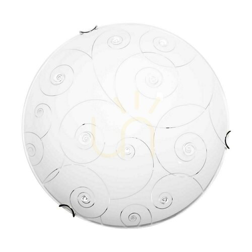 Verifica Lampa de tavan Kansas, include 1 bec LED de 2700K și 18W, corp metalic cromat/abat-jour din sticlă albă, Ø40 cm