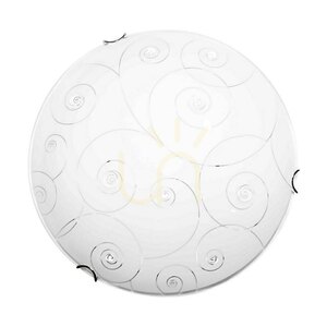 Lampa de tavan Kansas, include 1 bec LED de 2700K și 18W, corp metalic cromat/abat-jour din sticlă albă, Ø40 cm small 0