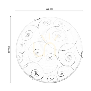 Lampa de tavan Kansas, include 1 bec LED de 2700K și 30W, corp metalic cromat/abat-jour din sticlă albă, Ø50 cm small 2