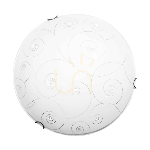 Verifica Lampa de tavan Kansas, include 1 bec LED de 2700K și 30W, corp metalic cromat/abat-jour din sticlă albă, Ø50 cm