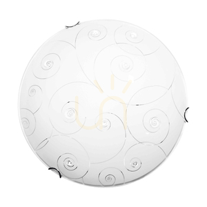 Lampa de tavan Kansas, include 1 bec LED de 2700K și 30W, corp metalic cromat/abat-jour din sticlă albă, Ø50 cm small 0