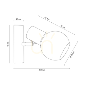 Aplică Spot Light Karin 2231174 – stejar uleiat, abajur din sticlă albă, 1×E14 small 2